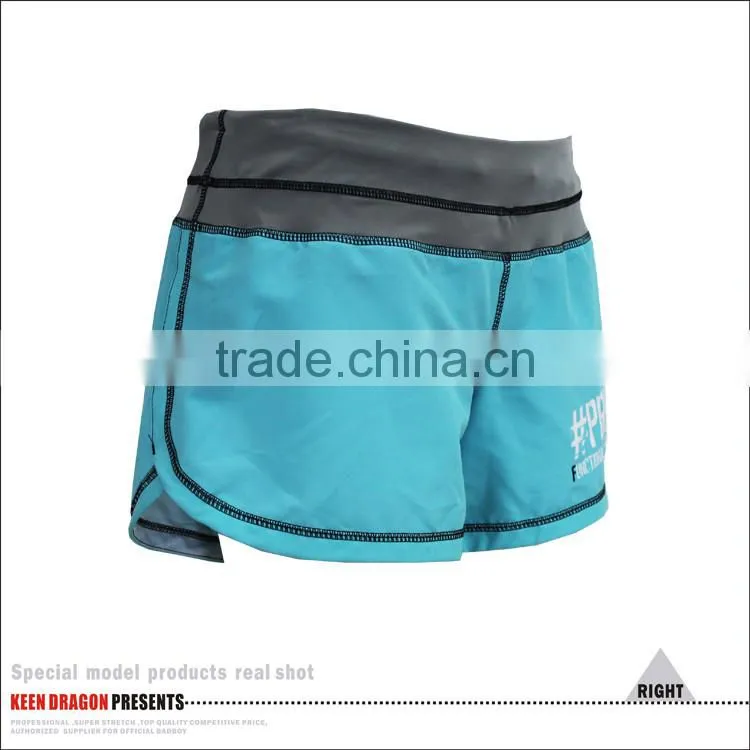 FASHION DESIGN WOMON MMA SHORTS WITH SUBLIMATION LOGO ON LEG OPENING