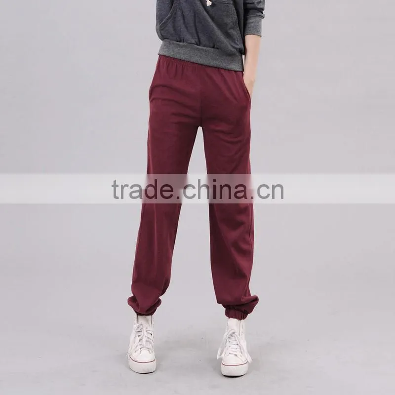 Womens fashion harem sweat pants lady plain dance harem sweat pants