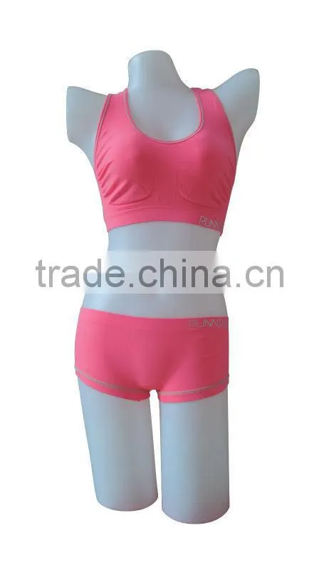 new style seamless woman underwear ladies sport bra & boxer