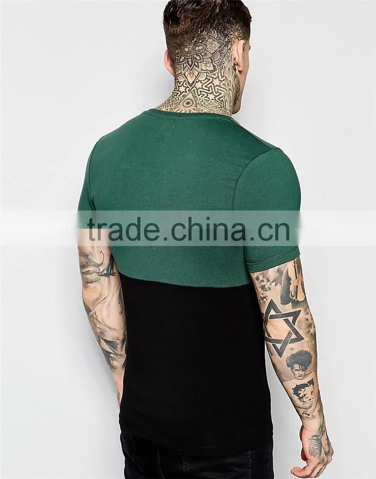2017 Latest Design Guangzhou Shandao OEM 180g 100% Cotton Men's Fashion O-Neck Short Sleeve Color BlockT Shirts Manufacturers Ch