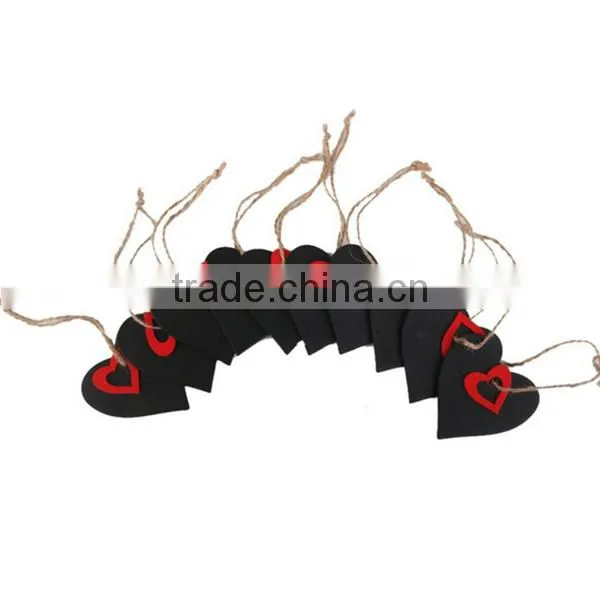 Handmade Mini Heart Shaped Hanging Wooden Blackboard Gift Price Tags Decor
