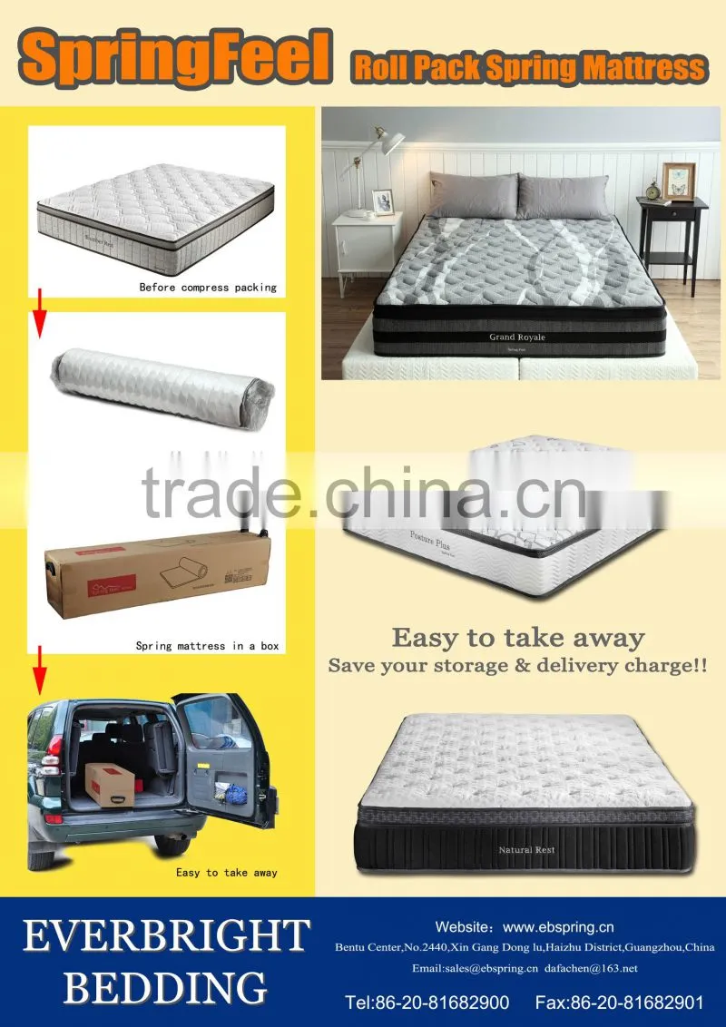 Good Quality Pocket Spring Bamboo Mattress for Home Furniture