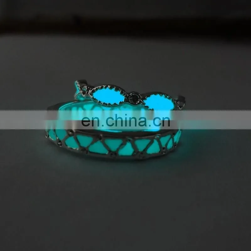 925 Silver Plated Infinity Hollow Out Glow In The Dark Ring For Couple