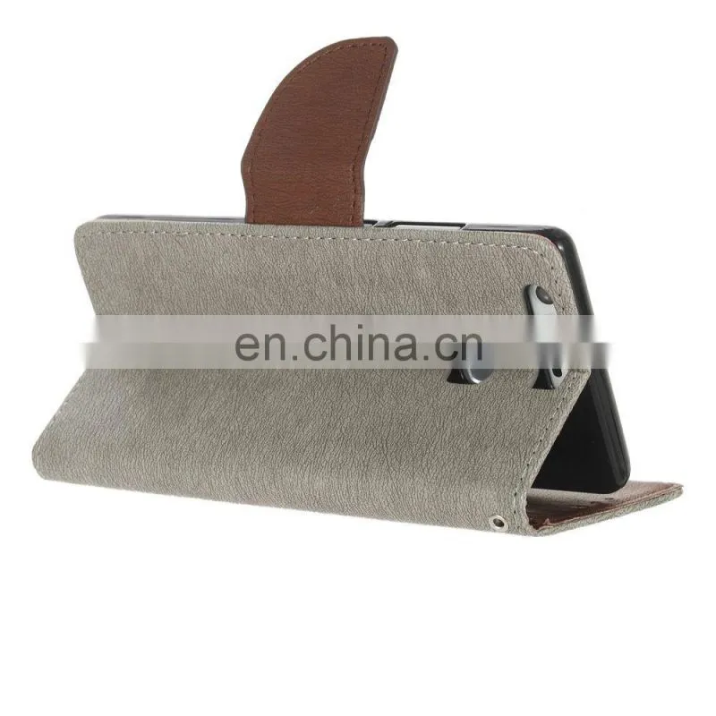 Wallet Style PU Leather case ,Card Holder with strap case for Huawei Ascend P9