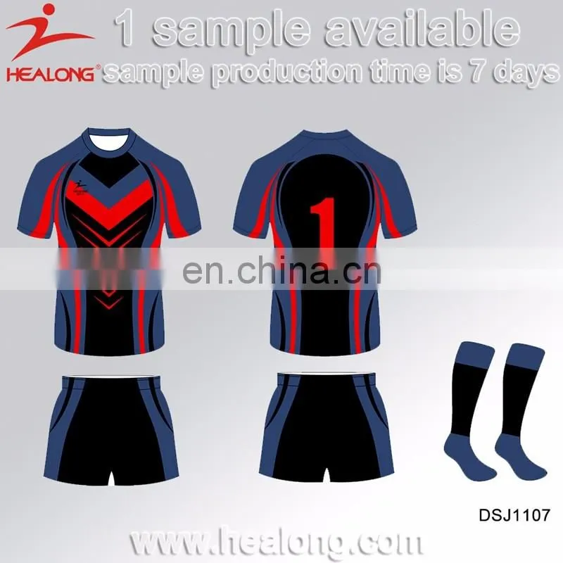 Healong Dye-Sub Digital Sublimation Custom Rugby Singlets