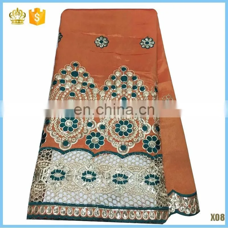 2014 african wear beaded raw silk george raw silk fabric for sale No.LG41200489