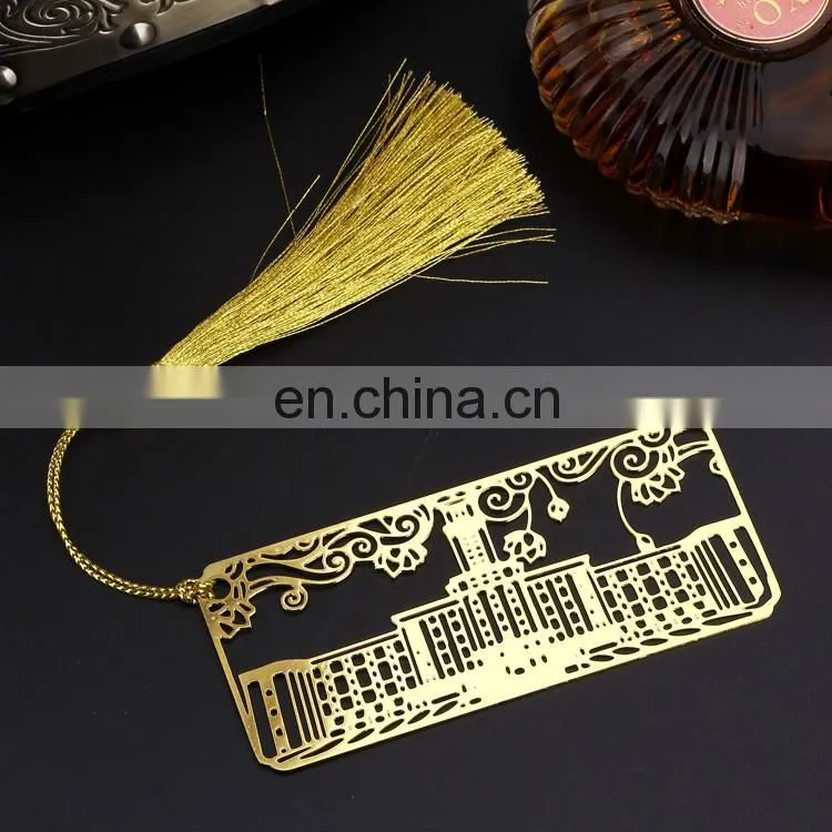 factory direct sale promotional gifts gift set metal hollow out bookmark suit wholesale