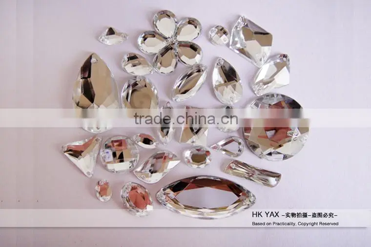 1201C China manufacturer sew on mirrors stone, bling sew on stone mirrors, wholesale mirros sew on stone