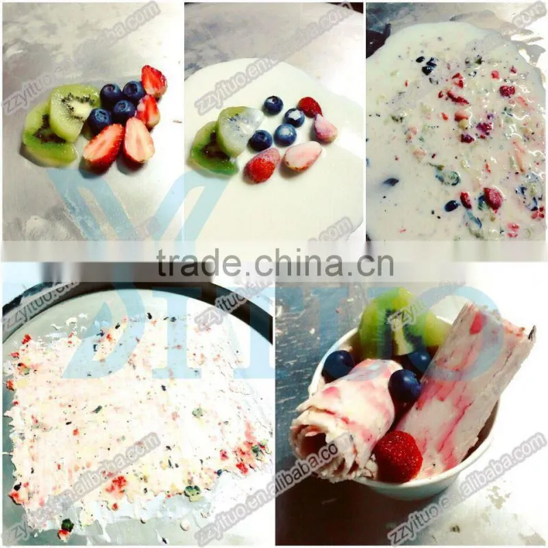 Fried Ice Cream Roll Machine Double Plat Pan Fried Ice Cream Roll Machine Two Secop Compressor Fried Ice Cream Roll Machine