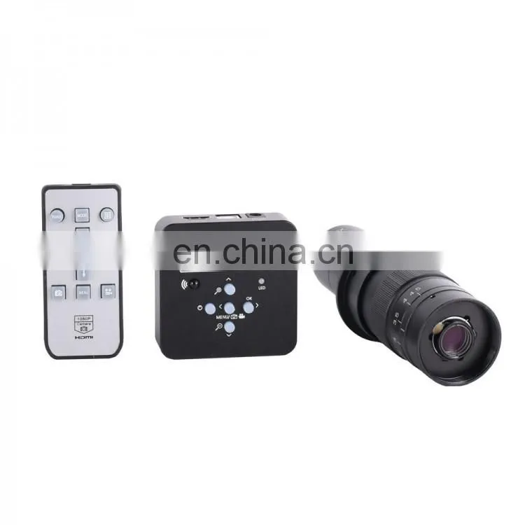 HY-1138A 21MP Camera 4K Video Record 1080P Industrial Microscope w/ 180X Lens USB Output 60LEDs