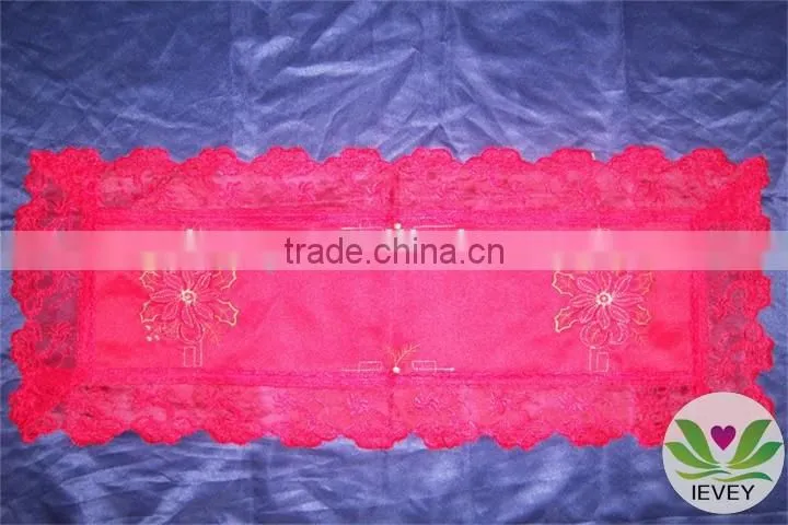 New arrival high quality table cloth embroidered table cloth wedding tablecloth christmas design fabric tablecloth