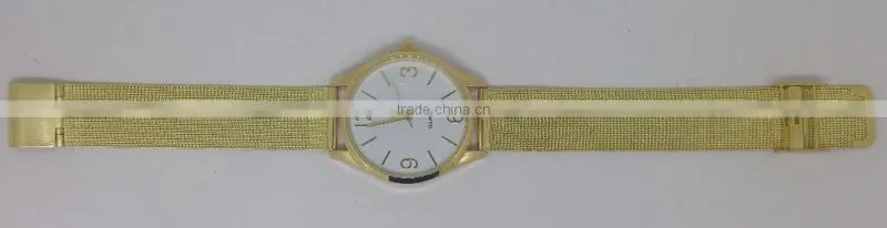 SNT-0026 fashion gold alloy watch with reticulate hand, high quality quartz watch