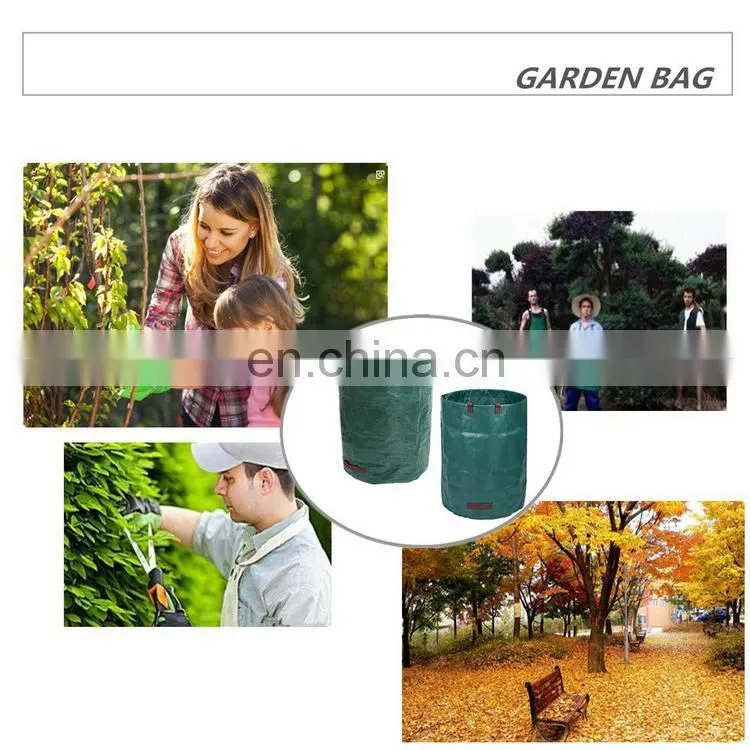 Heavy duty pop up/pe 600d polyester gardening bag with spring