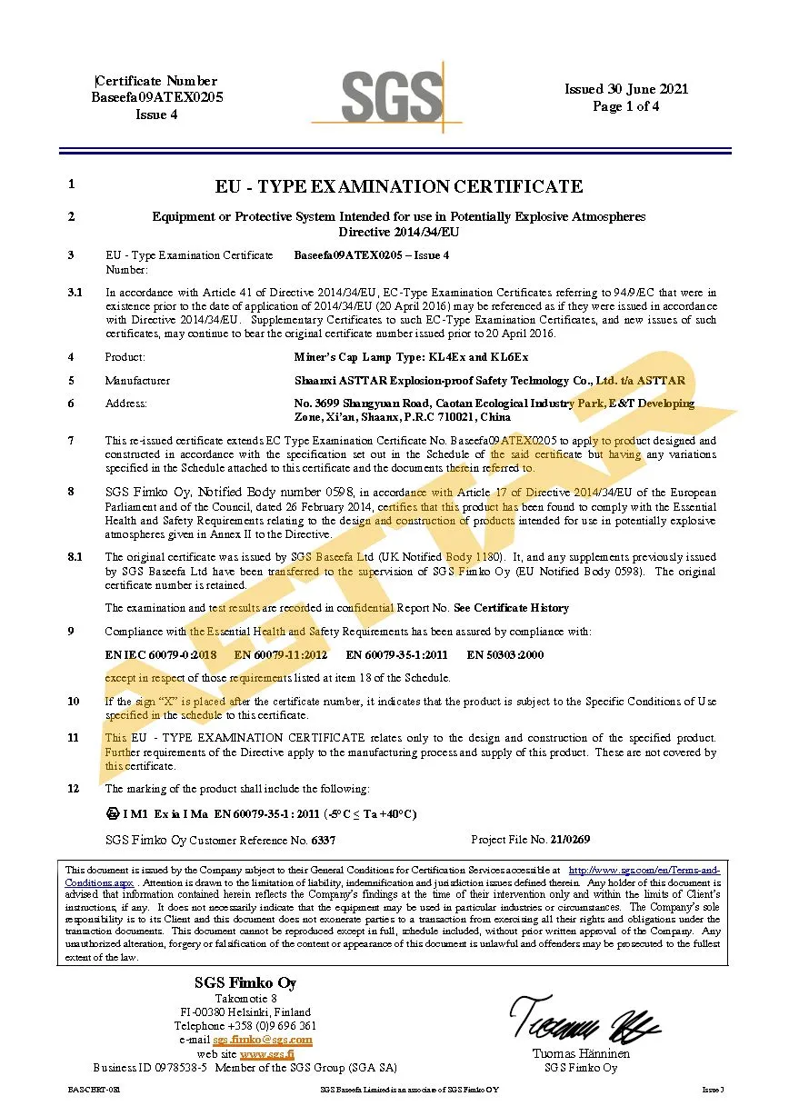 KL6Ex-Baseefa09ATEX0205 Issue 4