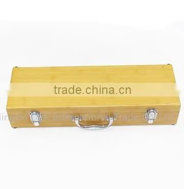 stainless steel bbq tools bbq tools/bbq tool set/bbq set wood box