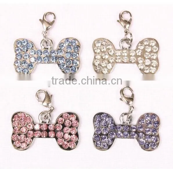 zinc alloy DIY bone rhinestone charm pendants