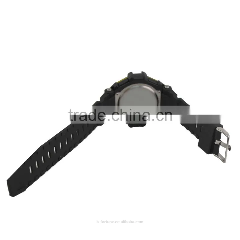 LP1338_YW Rubber strap digital chronograph timer counter LCD sports watch