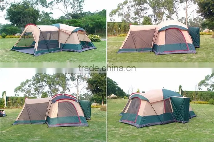 3 Room Luxury Cheap Folding Survival Sleeping Modern Cheap Family Polygon 10 Person Big Camping Tent