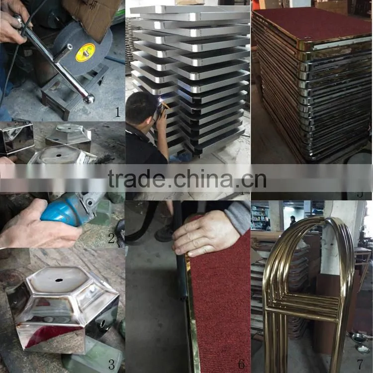 Titanium Gold Plated Hotel Luggage Cart Wheels