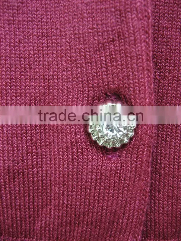 Beaded long sleeve knitted lady sweater cardigan