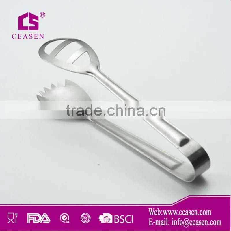 Kitchen promotional stainless steel oil strainer tongs serving tongs