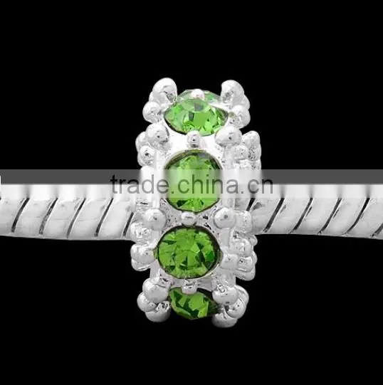 Vnistar Silver plated beads with 8 pieces stone beads in different colors size in 6*11mm PBD850 for bracelet