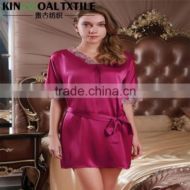Sexy sale 100% Silk Women Nighty sleepwear