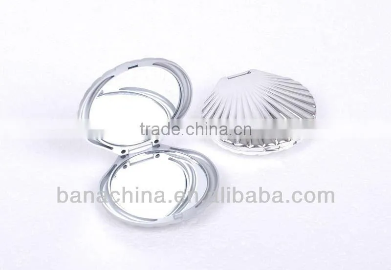 Fan shape plastic double side cheap mirror