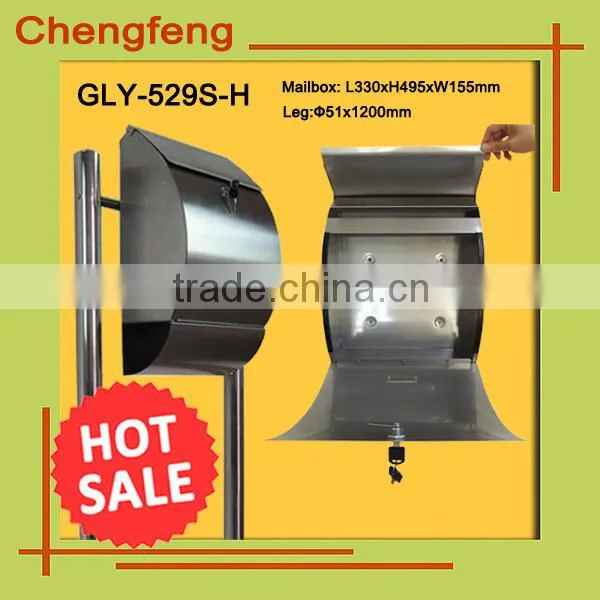 Durable 18/8 Stainless Steel Free Standing Mailbox