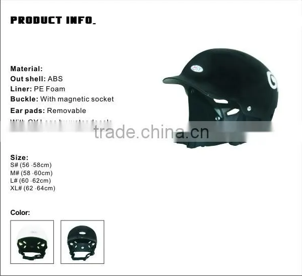 ABS shell and Molding EVA linner Material water sports helmets with adjustor
