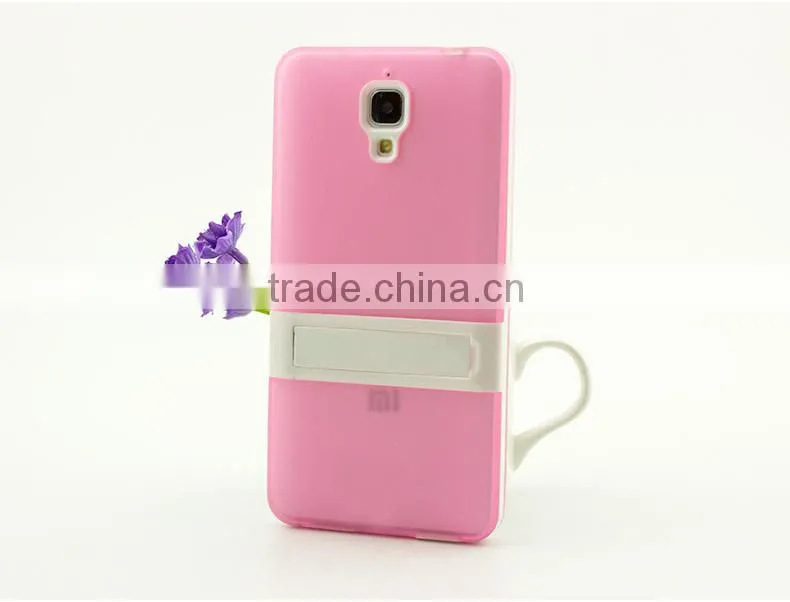 Keno Slim Fit Hybrid Flexible TPU Armor Defender Case with Kickstand for Xiaomi 4