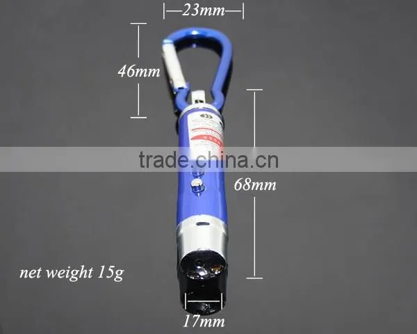3 in 1 Mini LED Flashlight Torch Lamp Aluminum Carabiner Personality UV Money Detector Electric LED Light Keyring Led Torch