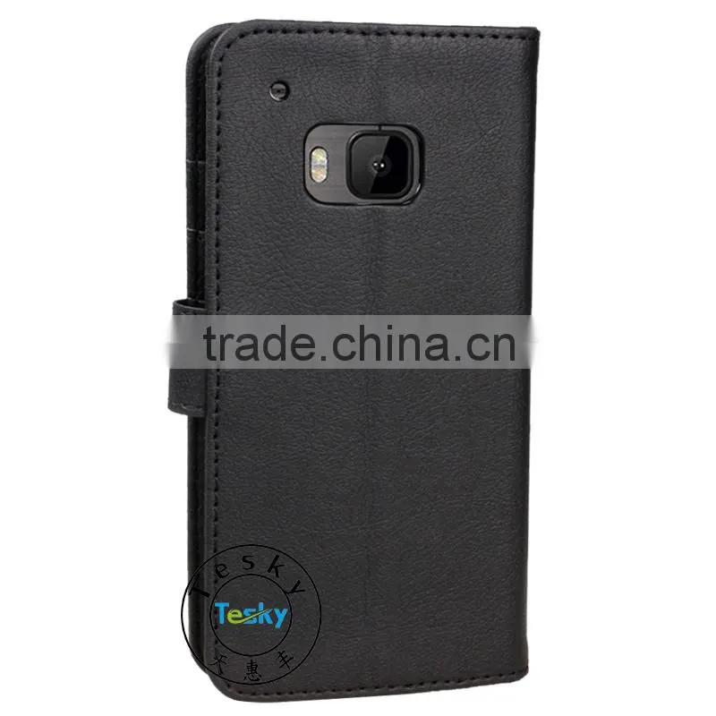 PU+PC Hybrid Phone Flip Cover Case For HTC One M9 Wallet Leather Case With Stand And ID Holder
