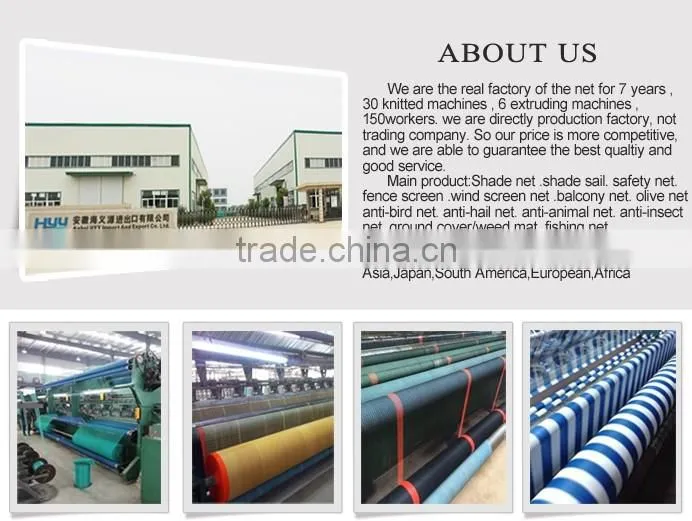 HDPE green greenhouse sun shade plastic net/shade netting (HYY factory)