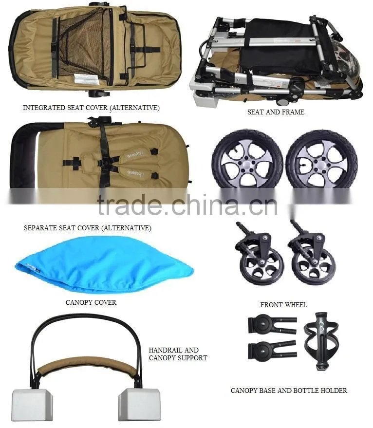 2016 Most popular best seller color changeable EN1888 electric Baby stroller 3 in 1