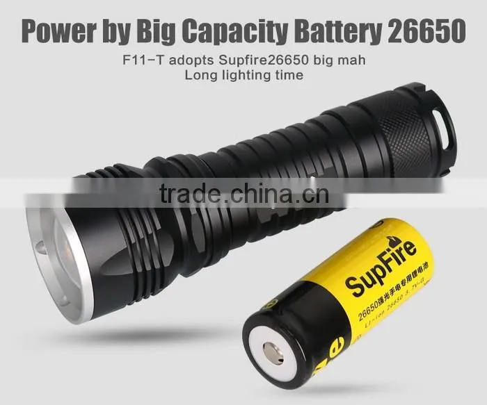 1100lumens New Design Rechargeable LED Torchlight F11-T 10W Flashlight with Focusing Zoom
