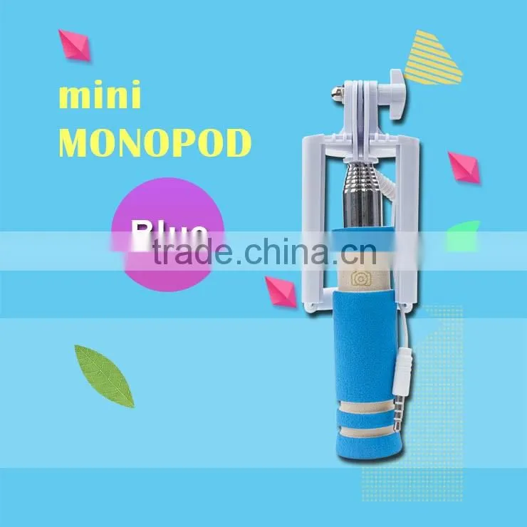 Mini Handheld Wired Remote Phone Selfie Stick Monopod Extendable For Android IOS