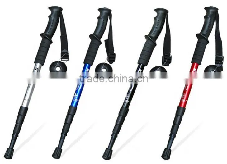 2015 hotselling solid colorful aluminum walking stick for climbing