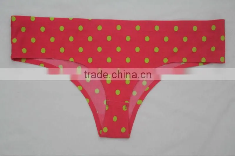 2014 Fancy Seamless Dot Print Young Girls' Cute Thong