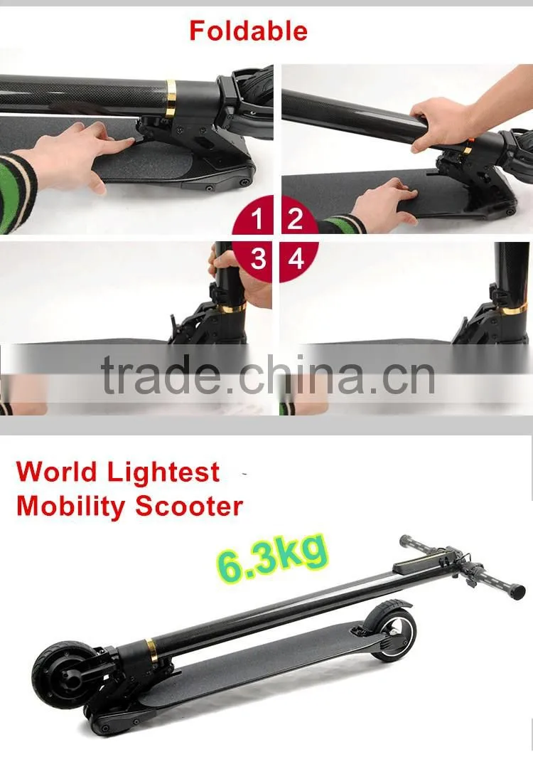 New Fashion Design Light Weight Foldable Electric Scooter 5 Inch Wheel Carbon Fiber Material Portable Mobility Scooter