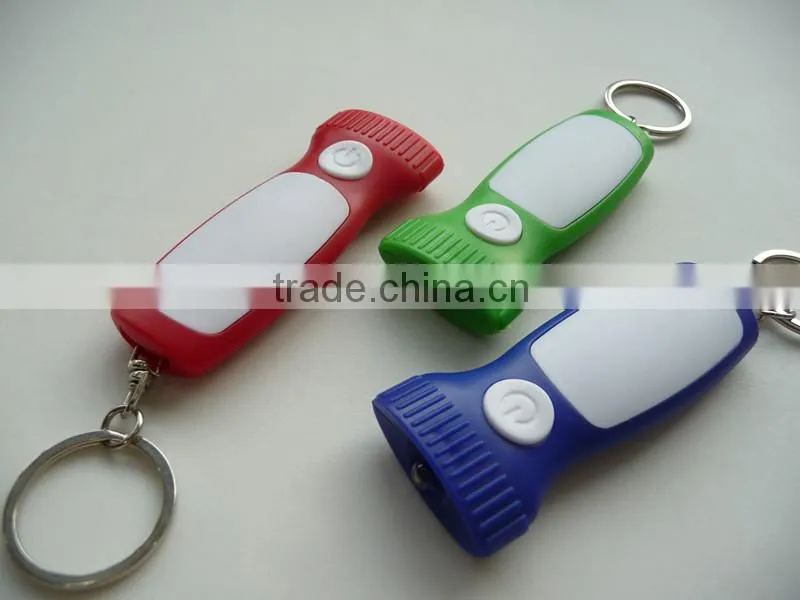 Plastic LED keychain flashlight torch
