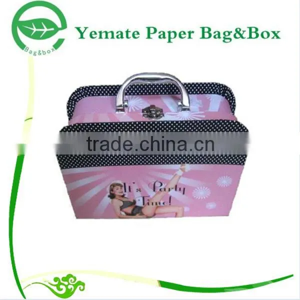 cardboard toy carry box with handle, custom printed toy carry box, suitcase carry box for children toy packaging