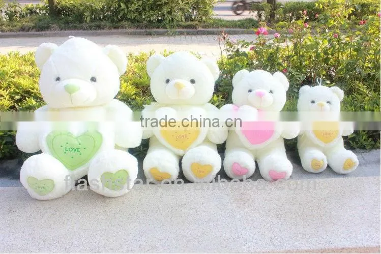 Lovely Romantic polar bear with love heart/stuffed plush toy lovely teddy bear