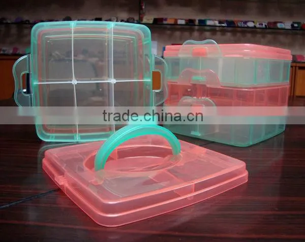 Plastic food contaioner with 3 layers and a removeable lid
