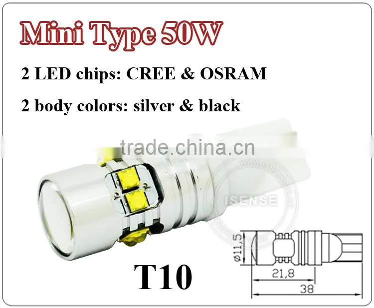 Van accessories for toyota car led light t10 bulbs, mini 50w led light