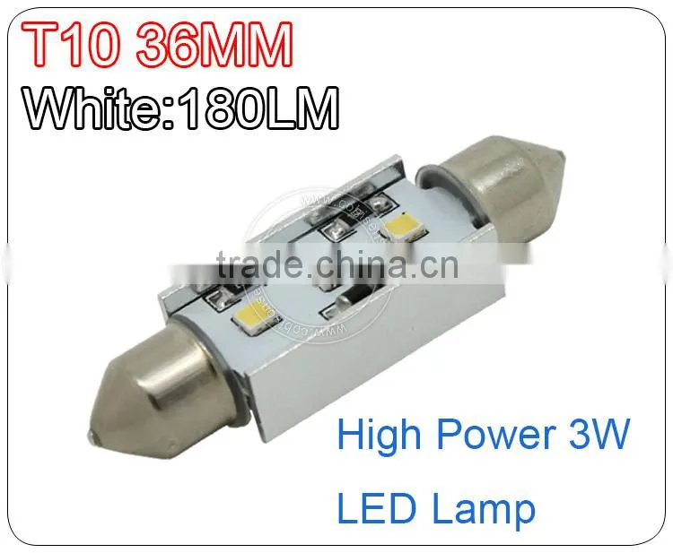 T10 high quality led car light c5w led canbus, 36mm led festoon, 3W car led reading light