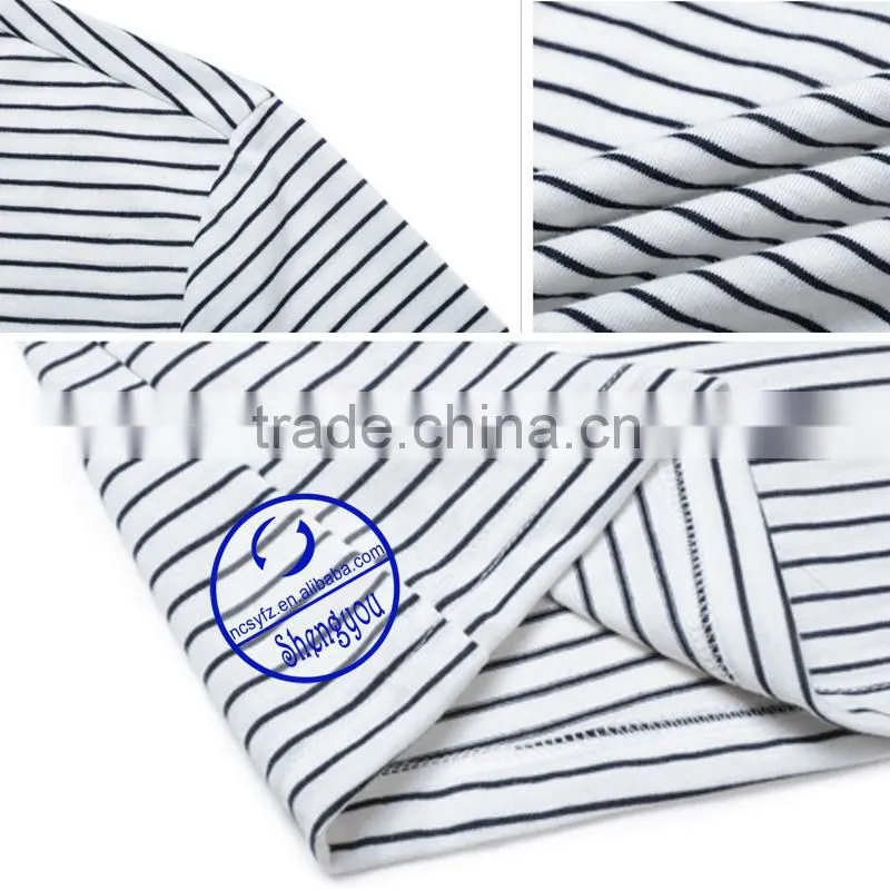 Custom wholesale striped stand collar polo shirt for men