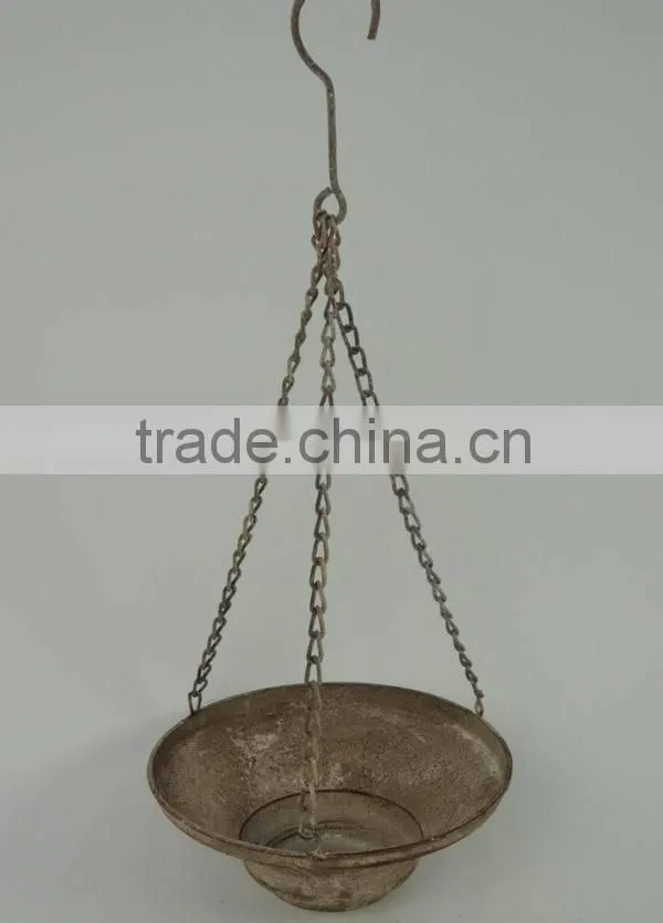 Rustic bird feeder hanging outdoor metal garden art