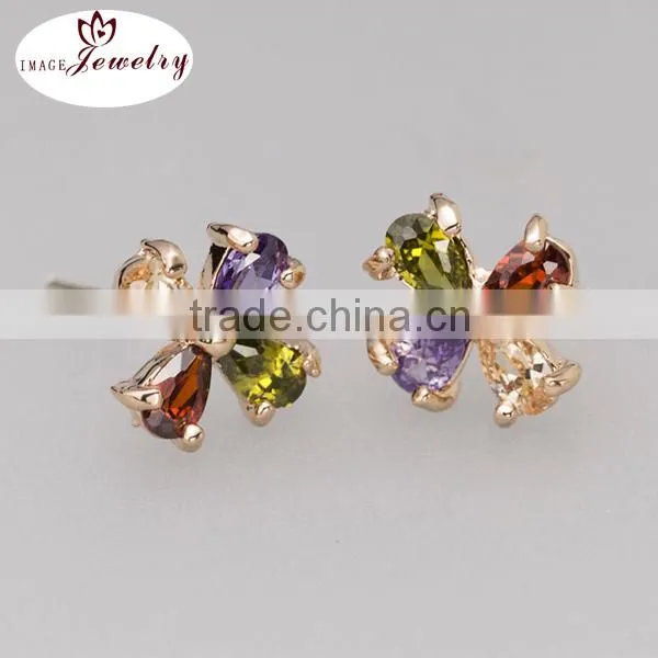 2016 High polished silver flower earring design for girls and women