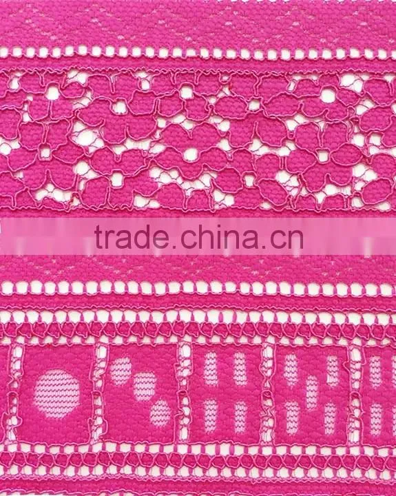 Wholesale Good Quality Polyester Strand Lace Fabric T8045